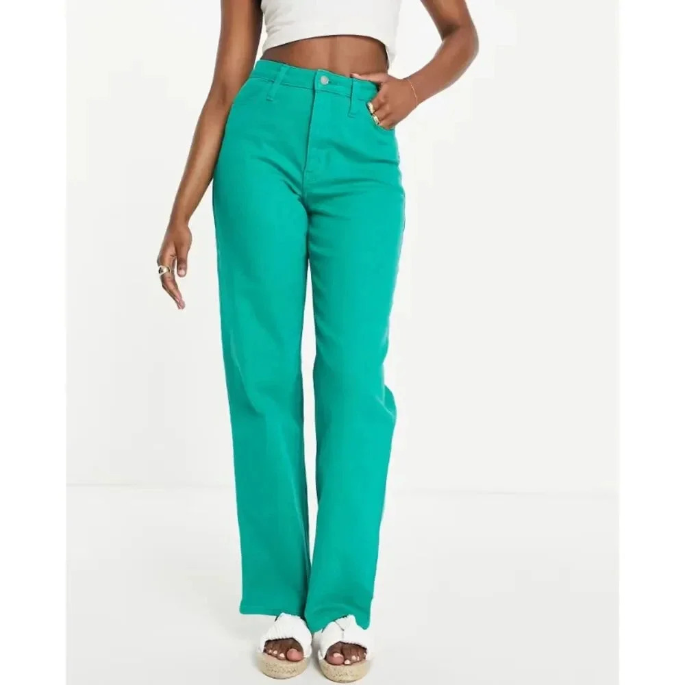 Hollister Womens Ultra High Rise Dad Jean Size 11R-30x31 in Green